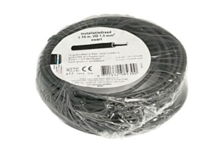 Merkloos VD draad 1.5qmm zwart 10m