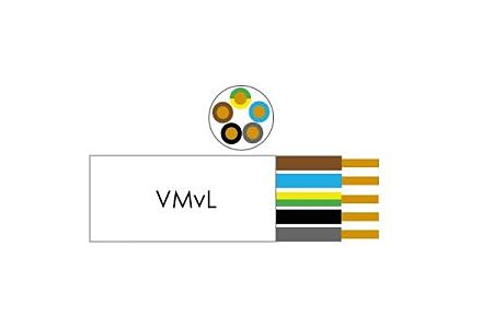 Kabel H05VV-F VMVL rond 5x0,75qmm wit