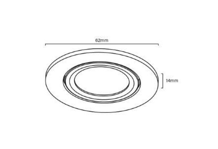 LED meubelspot 3W 2700K 62mm rond wit