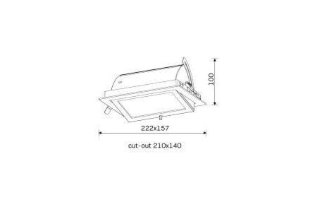 LED Downlighter 26W 3000K Rechthoekig