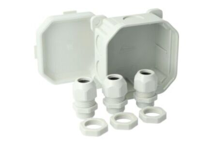 Kabeldoos Attema WD2 IP56  + 3 wartels M20 IP67 grijs