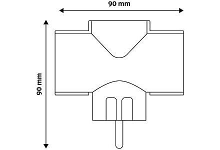 DPM Stekkeradapter 3-voudig Zwart T-Model