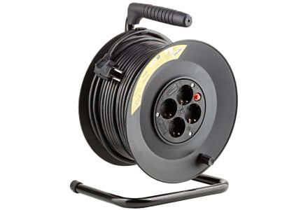 Technik Kabelhaspel 50m met Randaarde Zwart