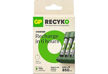 GP Batterijlader USB 3H met 4x 850mAh AAA Batterijen