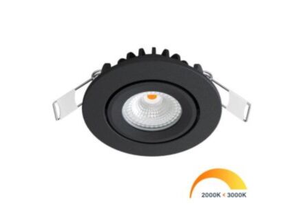 LED inbouwspot 5W DimToWarm 62mm 36gr rond verstelbaar zwart