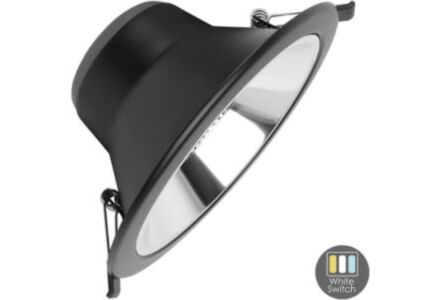 LED downlighter zwart reflector 20W Tri-White dimbaar