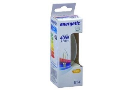 Energetic LED kaars E14 4-40W 2700K filament helder