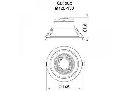 LED downlighter zwart reflector 3CCT 15W