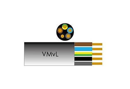 Kabel H05VV-F VMVL rond 5x1,5qmm wit