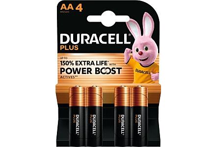 Duracell Plus AA Alkalinebatterij Blister (4 Pack)