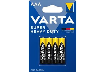 Varta AAA Super Heavy Duty Batterijen (4 stuks)