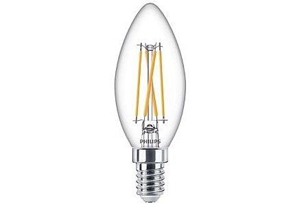 Philips LED kaars E14 4,3W 2700K filament helder