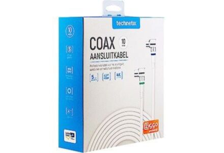 Technetix Coax Aansluitkabel 10m Haaks Compleet