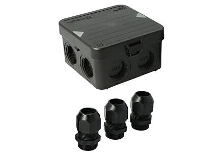Attema Kabeldoos AK1 M25 IP65 zwart met wartels