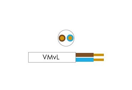 Kabel H03VV-F VMVS rond 2x0,75qmm wit