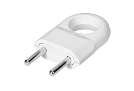 Stekker euro met trekoog wit