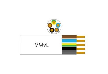 Kabel H05VV-F VMVL rond 5x0,75qmm zwart