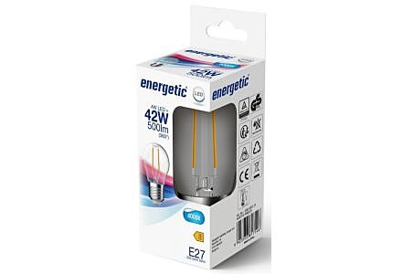Energetic LED kogel E27 4-40W 4000K filament helder