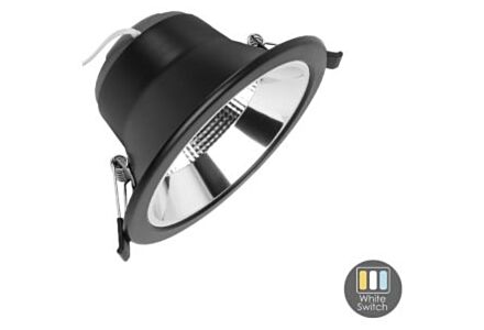 LED downlighter zwart reflector 12W Tri-White dimbaar