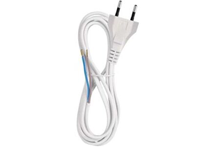  Eurosnoer 2x0,75qmm Wit 2m - Aansluitsnoer