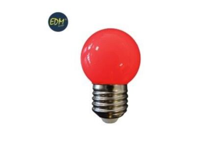 EDM kogel LED E27 rood 15W mat dimbaar