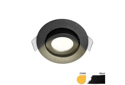 LED inbouwspot 5W 2700K 62mm 60gr rond verstelbaar zwart