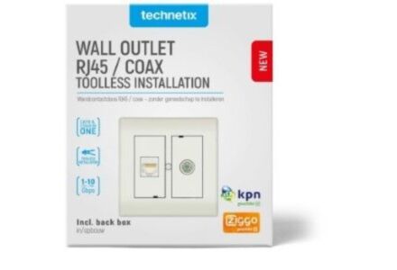 Technetix Coax/Data Combi Wandcontactdoos Ziggo & KPN Geschikt