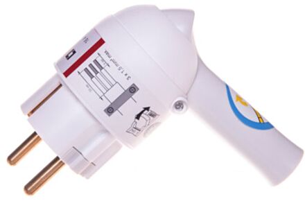 Stekker met randaarde en voorzien van uittrekhulp wit 050175