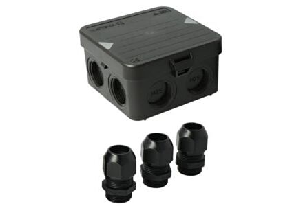Attema Kabeldoos AK1 M25 IP65 zwart met wartels