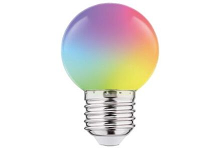 LED kogellamp E27 RGB 1W