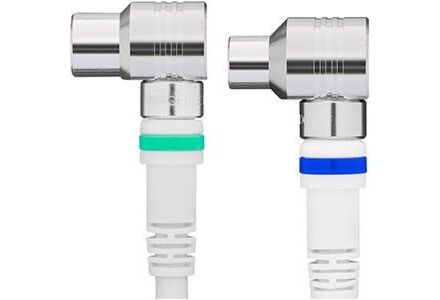 Technetix Coax Aansluitkabel 10m Haaks Compleet