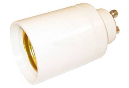 verloopfitting gu10 e27 led halogeen lamphouder adapter wit
