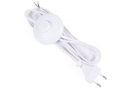 Benson Eurosnoer 2m met Vloerschakelaar Wit