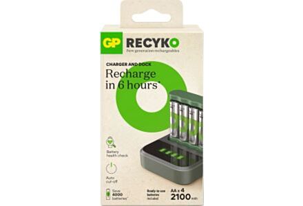 GP Batterijlader USB 6H met 4x2100mA AA batterij + Dock