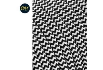 EDM Omsponnen Snoer Zwart/Wit 5m